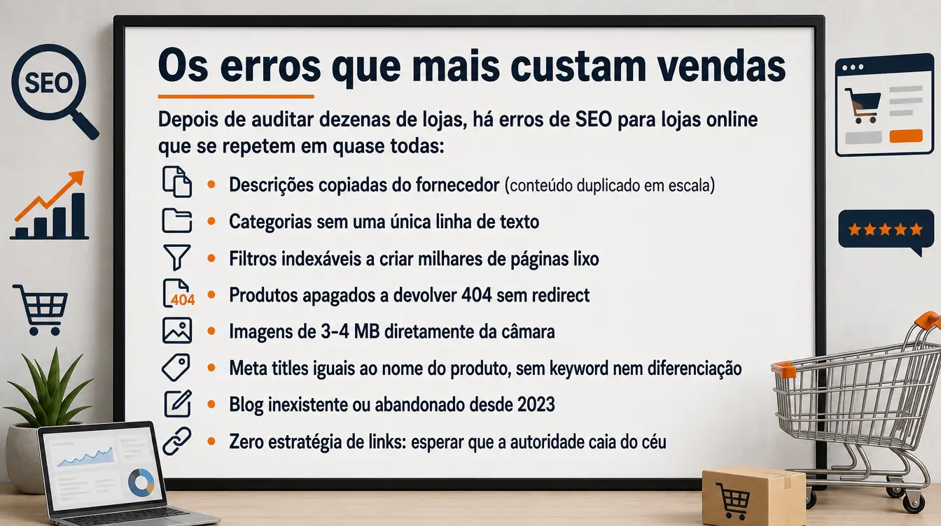 SEO para lojas online — os erros que custam vendas num e-commerce